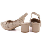 Women's openwork pumps with a strap, beige Jezzi ASA212-8 To be categorized Your Sports Performance