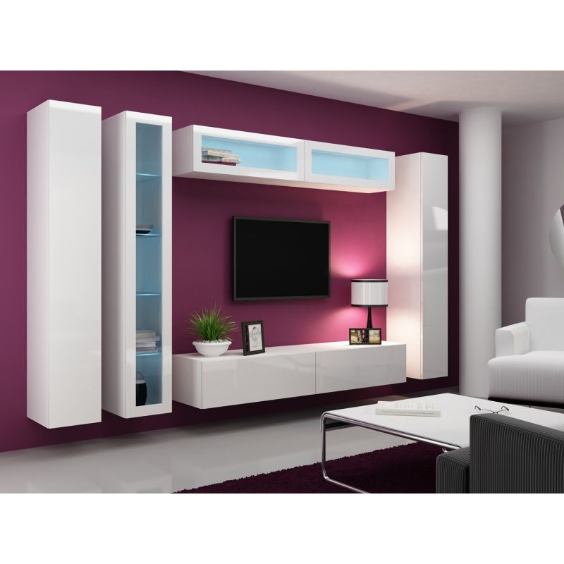 VIGO glass display cabinet '180' 180/40/30 white/white glazed Bufety i witryny/Bufety i witryny na drewnianej podstawie Your Sports Performance