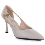 Women's gray high heel pumps Vinceza 62288 Vinceza