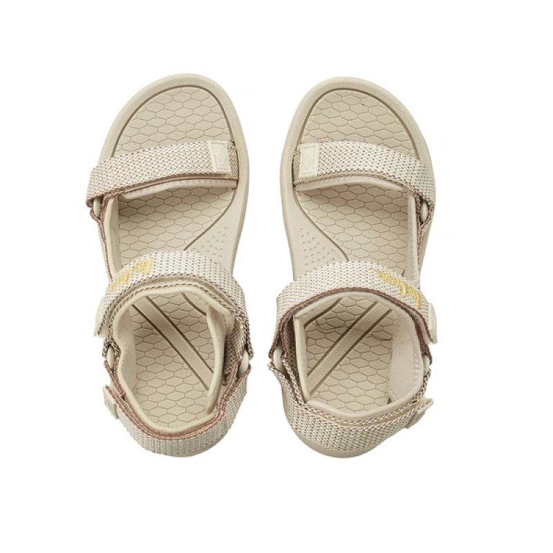 Lee Cooper women's shoes velcro sandals for summer on the beach, light beige cream Lee Cooper