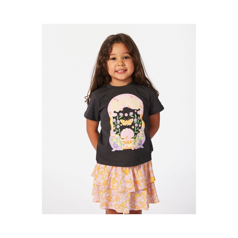 RIP CURL Rainbow Tropics Art Tee - Girl Black