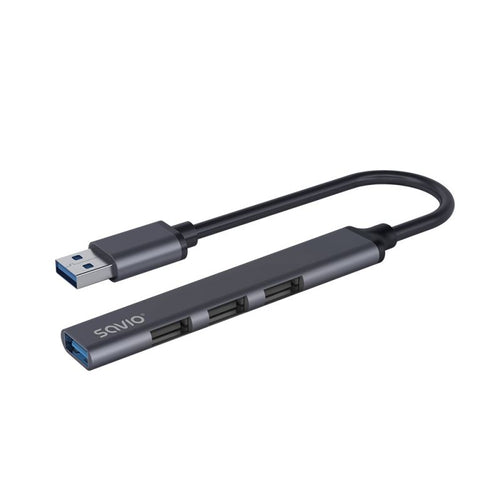 SAVIO HUB USB-A - 3 X USB-A 2.0, 1 X USB-A 3.0, GRAY AK-70 Kable i adaptery/Adaptery, przejściówki Your Sports Performance