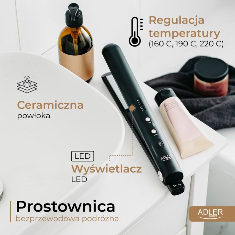 ADLER AD 2327b hair straightener black AGD - Produkty/Prostownice do włosów Your Sports Performance