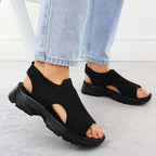 Women's closed-toe black sandals Potocki TO90302 Footwear Your Sports Performance