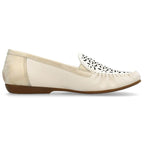 Rieker W RKR658 comfortable leather openwork shoes, beige