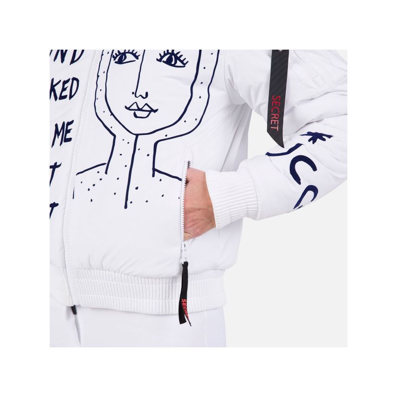 Rossignol W Yety Fleecy Bomber Jacket Jkt White Rossignol