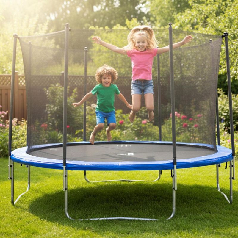 FOLDABLE GARDEN TRAMPPOLINE WITH INNER NET 12FT 366CM ENERO Home and Garden/Garden Your Sports Performance
