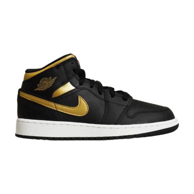 Air Jordan 1 Mid Junior (GS) Basketball Shoe Black/Metallic Gold - DQ8423-071 Obuwie/Buty do koszykówki męskie/Air Jordan Your Sports Performance