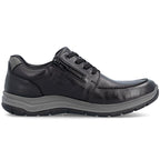Men's comfortable leather shoes, width H, black, Rieker 03607-24