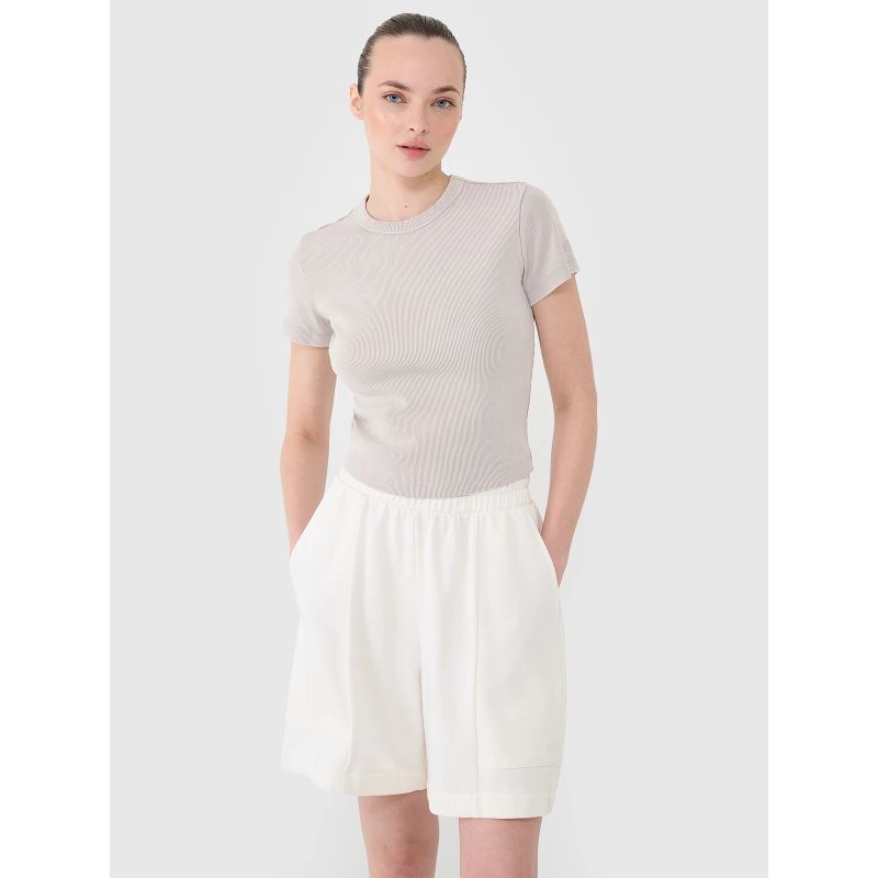 Women's slim ribbed t-shirt 4F 4FRSS25TTSHF2696-83S *Kategoria tymczasowa Your Sports Performance