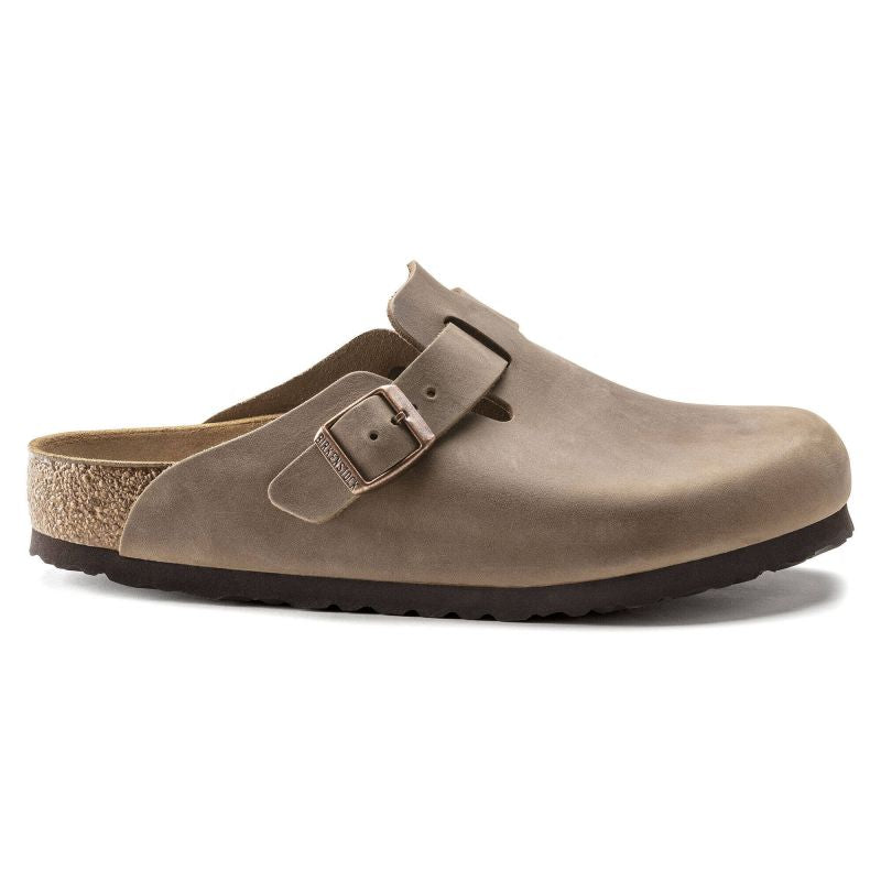 Birkenstock Boston Tabacco Brown Oiled Leather Regular Wide Slides for Women/Men (0960811) In preparation Your Sports Performance