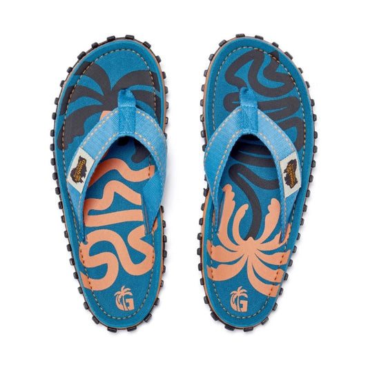 Gumbies unisex flip-flops ISLANDER FLIP-FLOP BLUE PALMETTO Gumbies