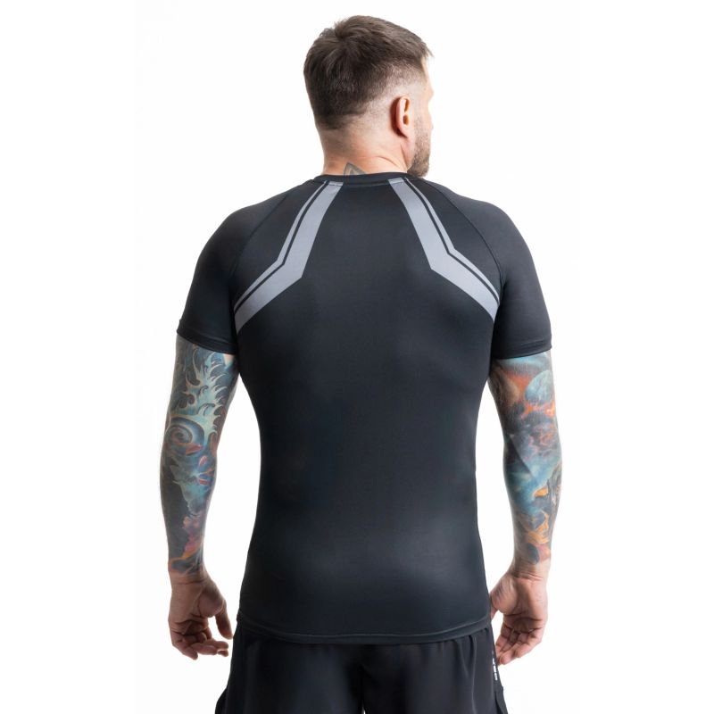 Gray short sleeve rashguard with DBX Bushido logo ODZIEŻ - Koszulki treningowe Your Sports Performance