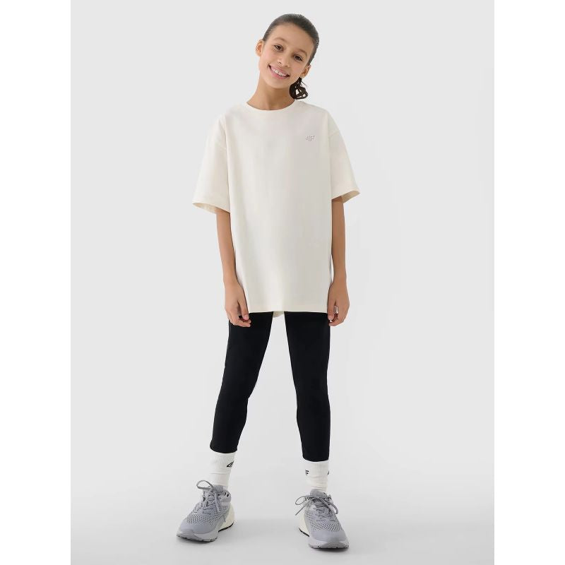Girls' oversize plain T-shirt 4F 4FJWSS25TTSHF1851-12S
