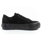 Lee Cooper women's sports shoes fabric platform sneakers black In preparation Your Sports Performance