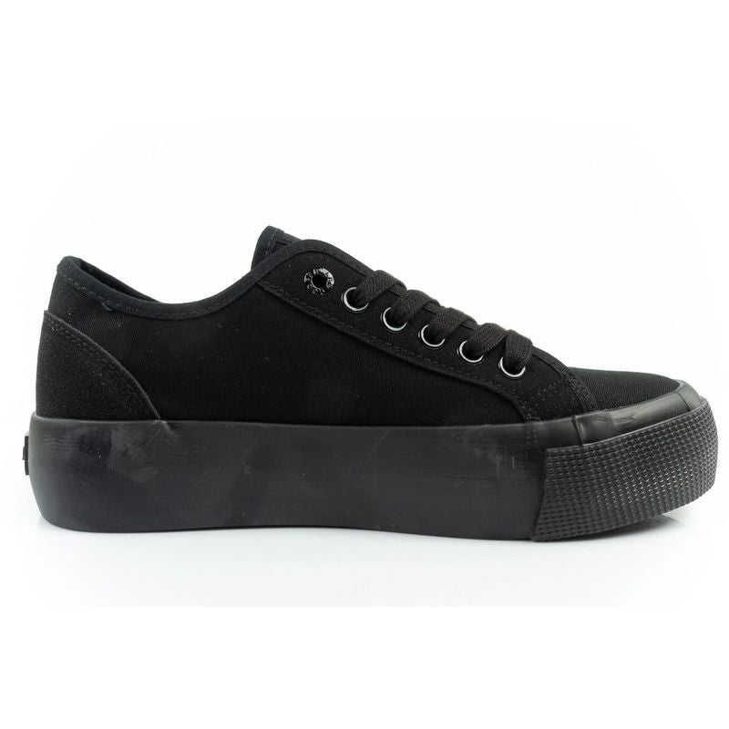 Lee Cooper women's sports shoes fabric platform sneakers black In preparation Your Sports Performance