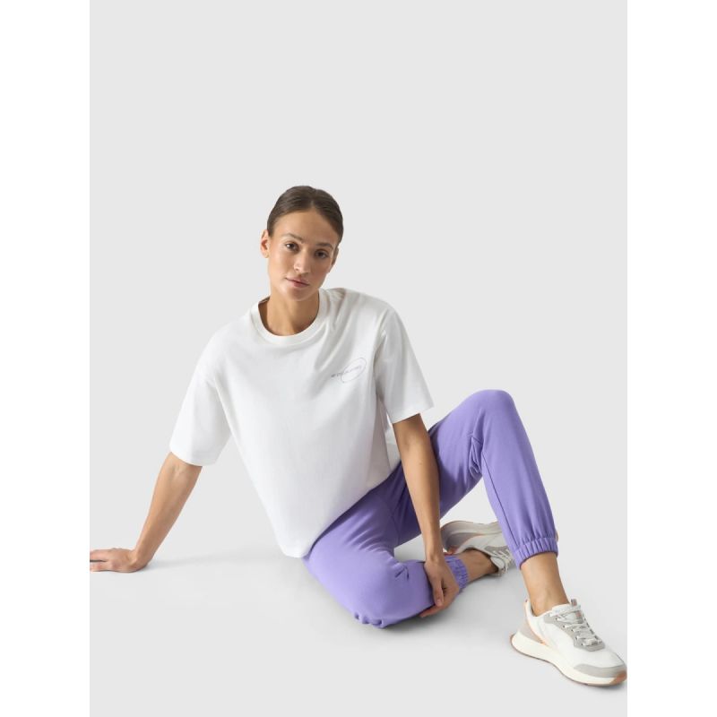 Women's oversize printed T-shirt 4F 4FRSS24TTSHF2089-11S *Kategoria tymczasowa Your Sports Performance