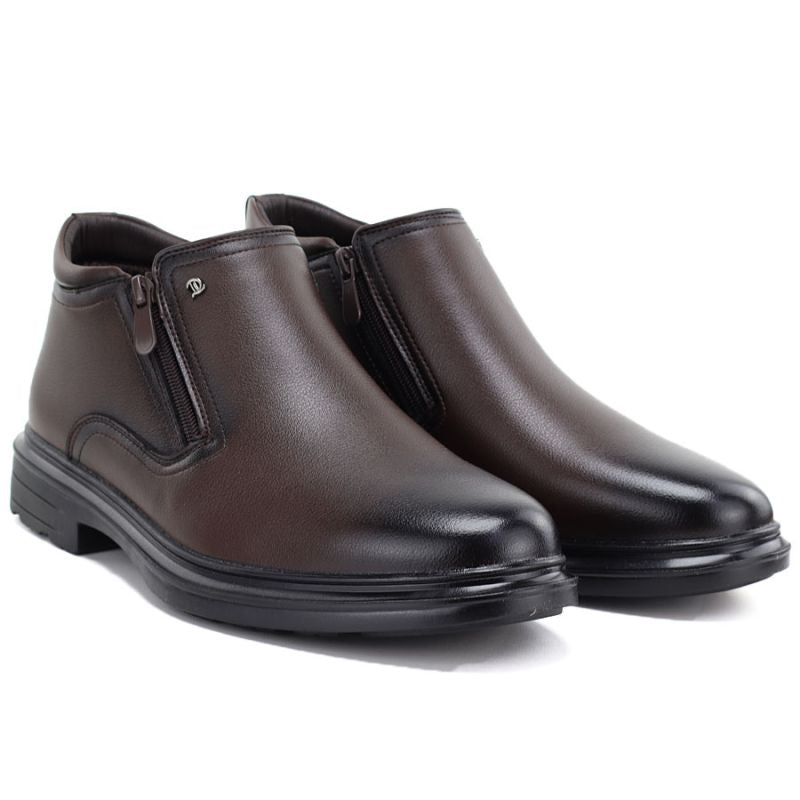 Men's brown ankle boots with zippers McKeylor 85229