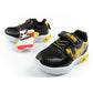 Leomil children's sports shoes Pokemon sneakers lightweight with velcro LED black yellow