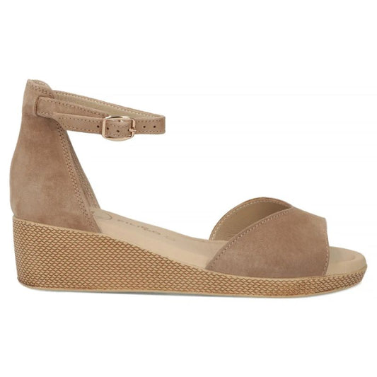 Filippo DS7635 Women's Taupe Leather Wedge Sandals Filippo