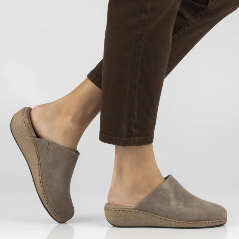 Filippo DK7567 Taupe Leather Wedge Sandals