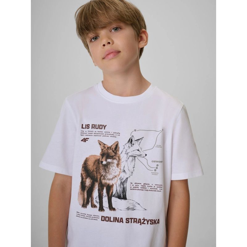Boy's regular printed T-shirt 4F 4FJKAW26TTSHM4452-10S
