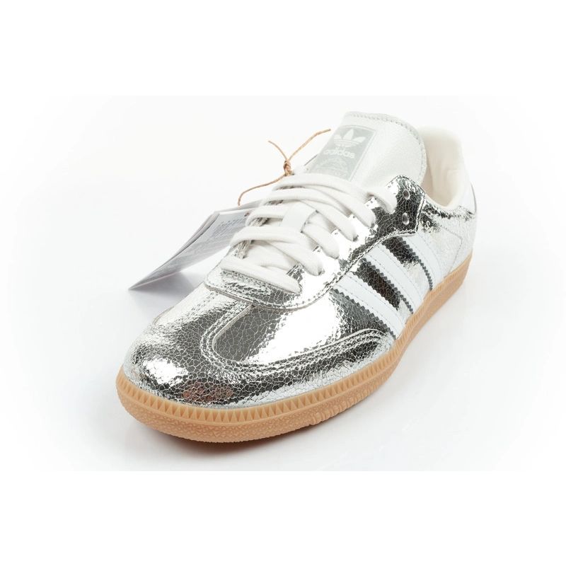 Adidas women's sports shoes Samba OG silver sneakers fashionable leather adidas