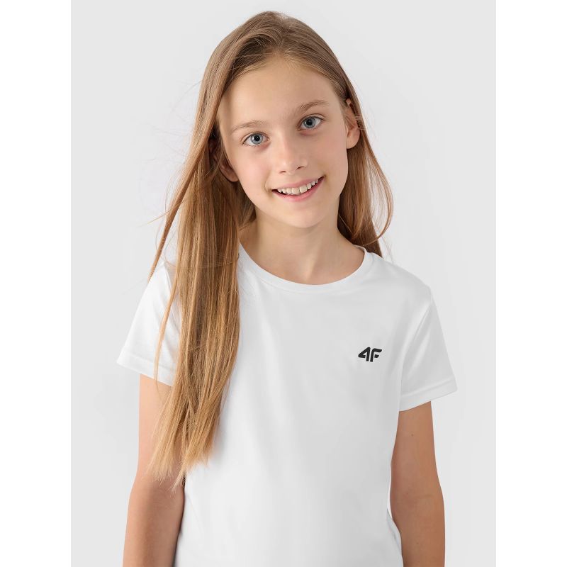 Quick-drying sports set for PE (shirt + shorts + bag) for girls 4F Junior 4FJWAW24TAPSF020-20S *Kategoria tymczasowa Your Sports Performance