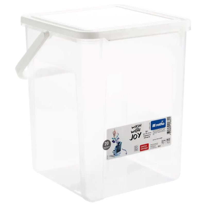 ROTHO Detergent Container 5kg 9L Transparent/White Dla zwierząt/Miski, pojemniki i poidełka (uniwersalne) Your Sports Performance