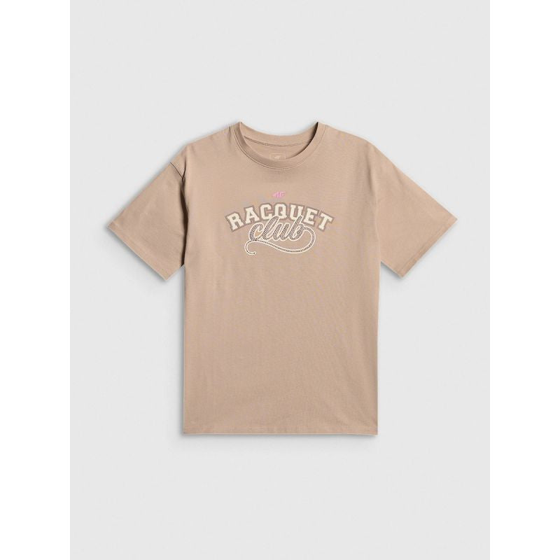 Oversized T-shirt with print for girls 4F 4FJRAW26TTSHF4242-83S