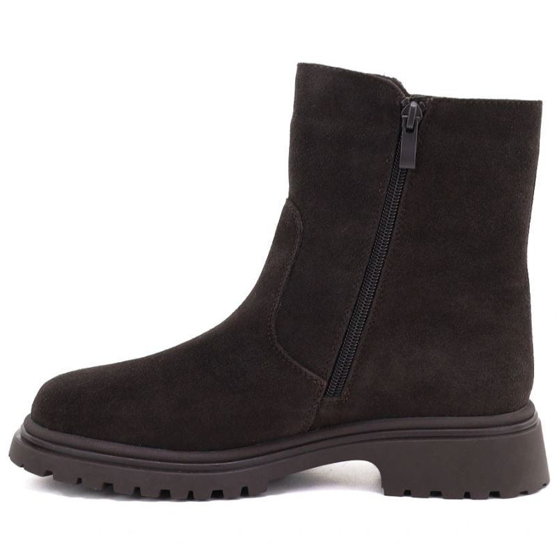 Women's leather ankle boots suede chocolate Sergio Leone BT-27