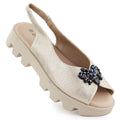Women's perforated metallic gold platform sandals Potocki SZ12610 Footwear Your Sports Performance