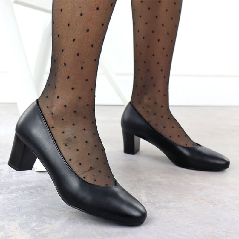 Women's black low-heel pumps Sergio Leone PB177 Footwear Your Sports Performance