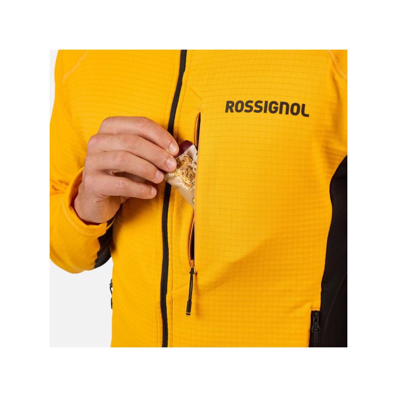 ROSSIGNOL BLACKSIDE MIX FZH FLEECE men's sweatshirt yellow
