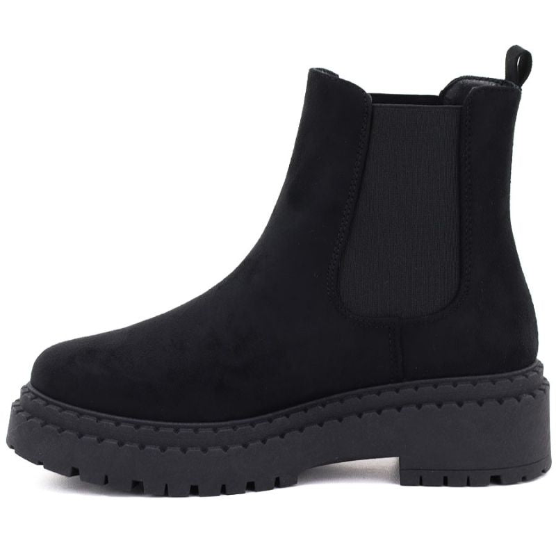 Women's suede ankle boots on the platform, black Big Star UU274858