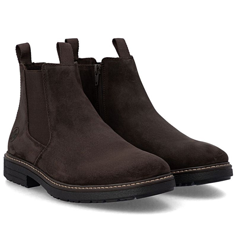Men's brown insulated leather Chelsea boots Rieker 33180-28