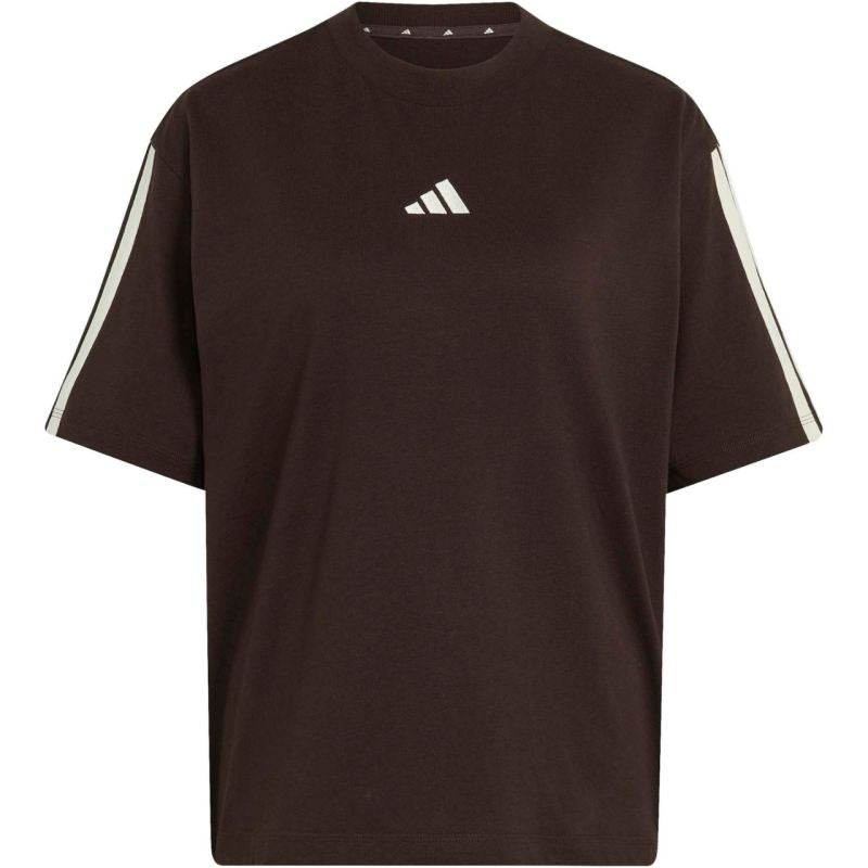 Women's adidas Essentials 3-Stripes Boyfriend T-shirt Dark Brown KX0794
