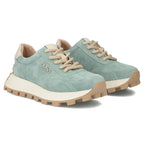Leather platform sneakers in green Filippo DP7498