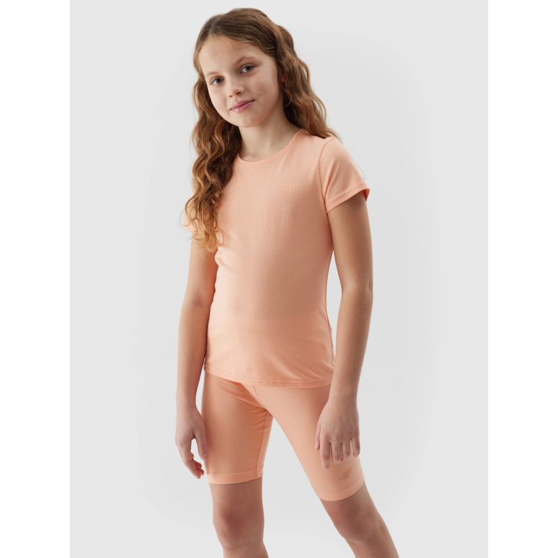 100% cotton plain girls' T-shirt 4F Junior *Kategoria tymczasowa Your Sports Performance