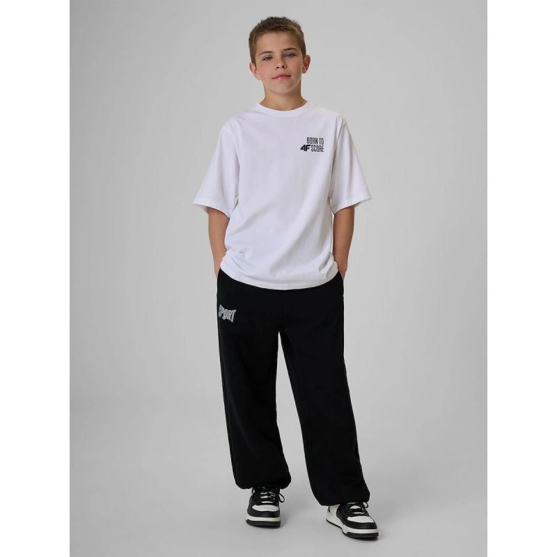 Boy's loose T-shirt with print 4F 4FJRSS26TTSHM4277-10S