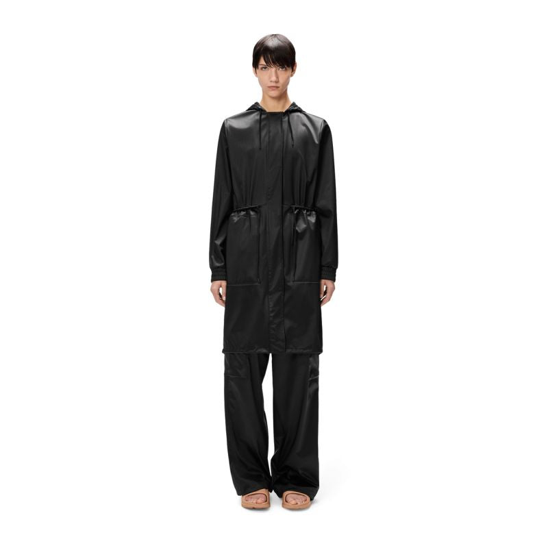 Rains waterproof coat STRING W PARKA W3 18550 84 BLACK GRAIN Clothing Your Sports Performance