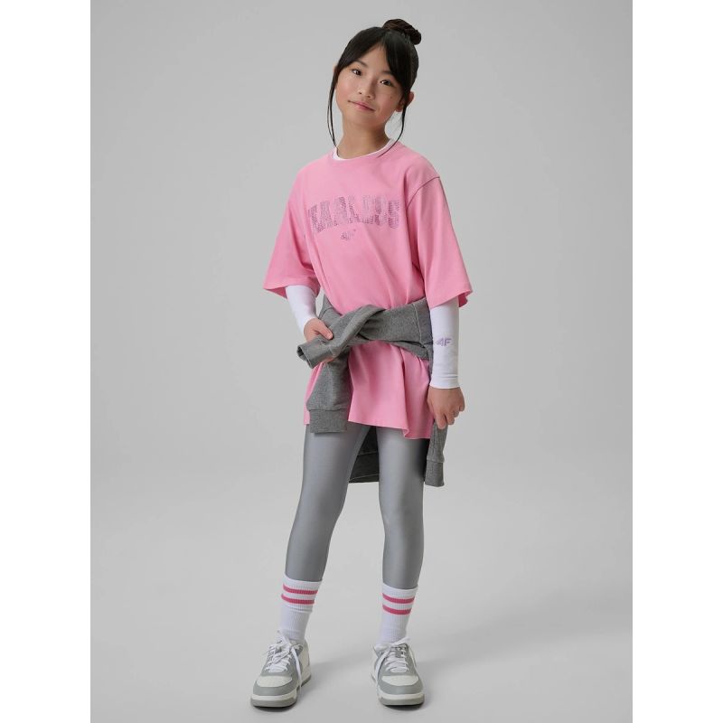 Girls' loose T-shirt with print 4F 4FJRSS26TTSHF3453-56S 4f