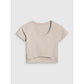 Women's crop top plain t-shirt 4F 4FRSS25TTSHF2695-83S *Kategoria tymczasowa Your Sports Performance