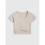Women's crop top plain t-shirt 4F 4FRSS25TTSHF2695-83S *Kategoria tymczasowa Your Sports Performance