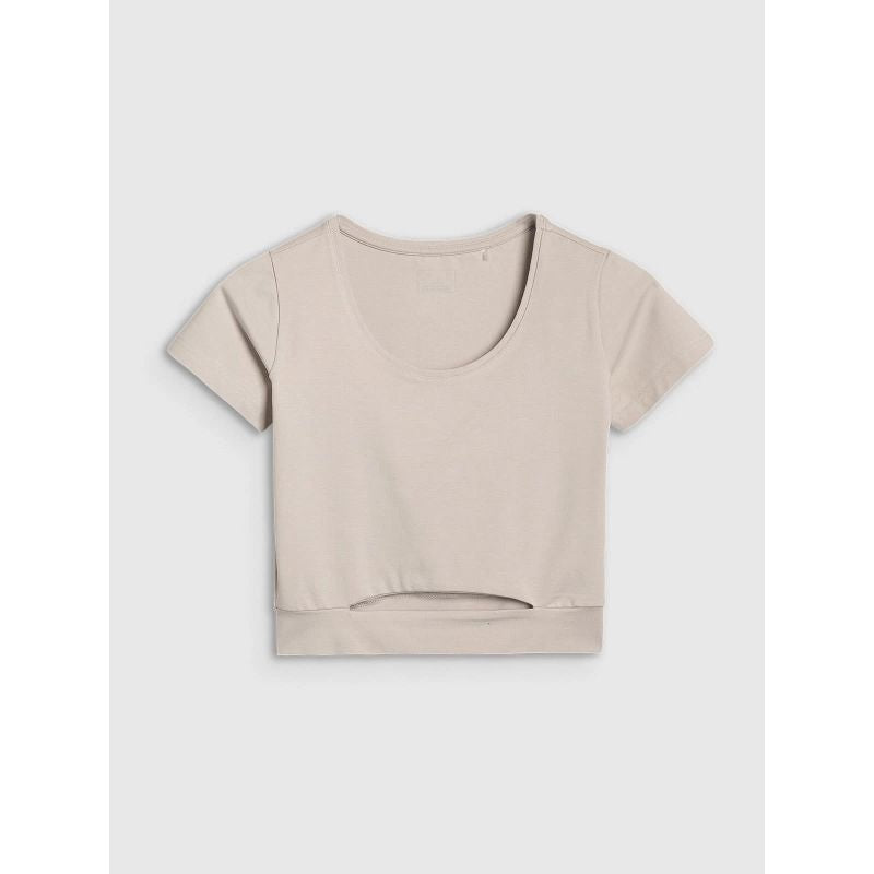 Women's crop top plain t-shirt 4F 4FRSS25TTSHF2695-83S *Kategoria tymczasowa Your Sports Performance