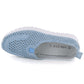 Women's leather openwork shoes, blue Vinceza 93220 Vinceza