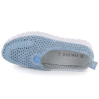 Women's leather openwork shoes, blue Vinceza 93220 Vinceza