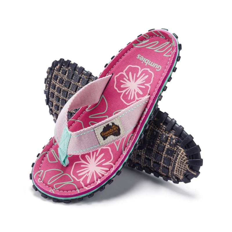 Gumbies Women's Flip-Flops ISLANDER FLIP-FLOP BLUSH HIBISCUS