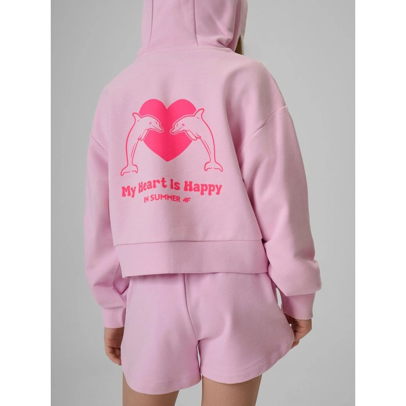 Girls' loose sweatshirt with hood 4F 4FJRSS26TSWSF2936-56S 4f