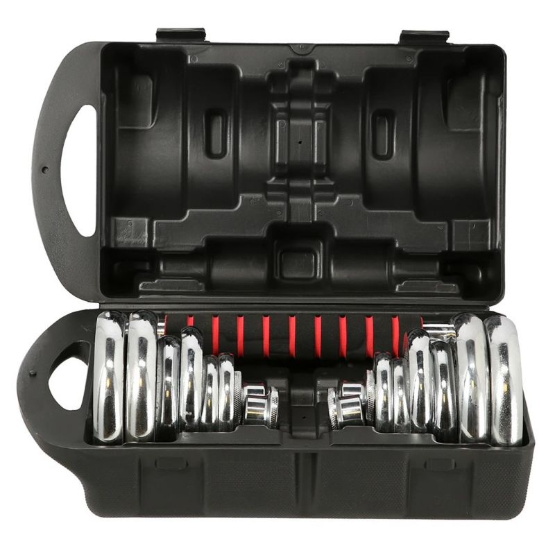 Dumbbells in a case HMS STC21 2 x 10 kg chrome In preparation Your Sports Performance